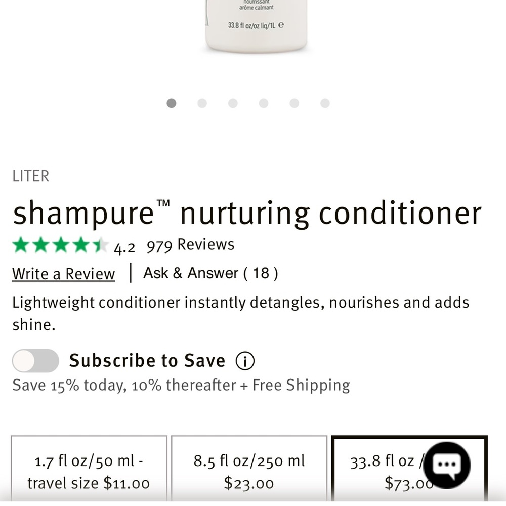 New Aveda Shampure nurturing conditioner - 1 liter - Picture 8 of 8